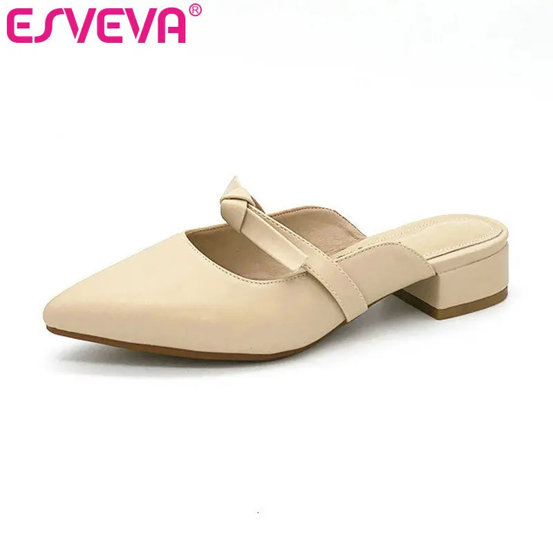 ESVEVA 2019 Ladies Sandals Low Heel PU Leather Ladies Western Style Slip On Concise Slingback Women Shoes Summer Size 34-43
ESVEVA 2019 Ladies Sandals Low Heel PU Leather Ladies Western Style Slip On Concise Slingback Women Shoes Summer Size 34-43