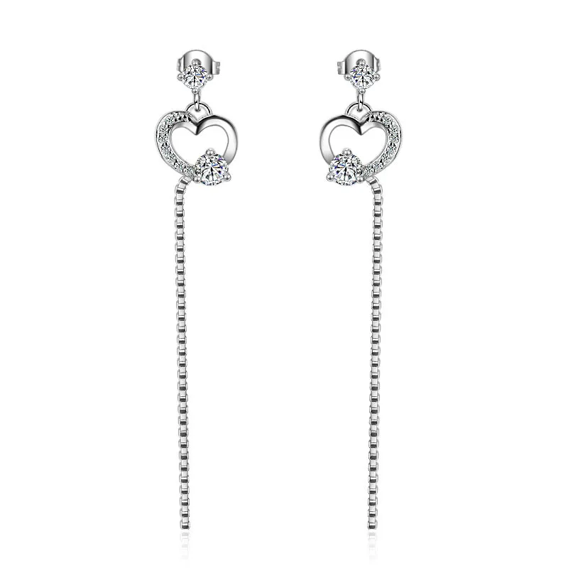 XIYANIKE 925 Sterling Silver Fashion Heart-shaped Zircon Crystal Long Section Tassel Earring For Women Oorbellen Brincos VES6617
XIYANIKE 925 Sterling Silver Fashion Heart-shaped Zircon Crystal Long Section Tassel Earring For Women Oorbellen Brincos VES6617