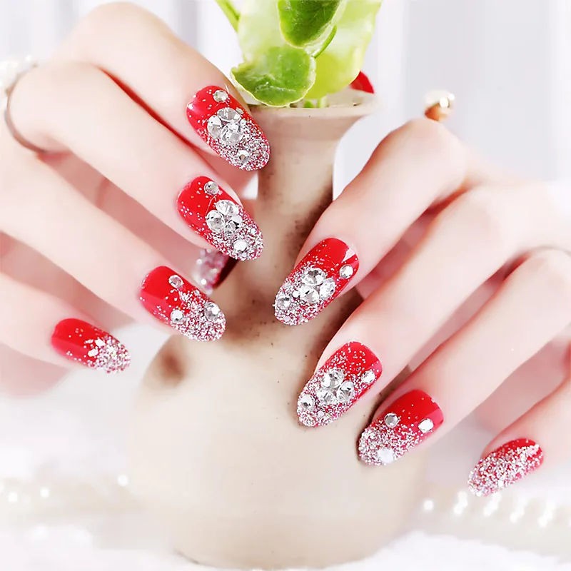 24pcs Ladies Punk False Nails Full Cover Artificial Diamond Design Fake Nails Long Size Press On Nail Tips With Glue Sticker
24pcs Ladies Punk False Nails Full Cover Artificial Diamond Design Fake Nails Long Size Press On Nail Tips With Glue Sticker