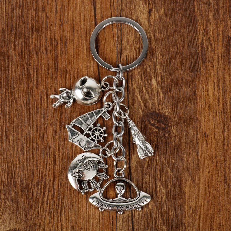 dongsheng Antique Silver Space Geek I WANT TO BELIEVE UFO Alien Keychain Men Pirate keyring Key Holder Accessories
dongsheng Antique Silver Space Geek I WANT TO BELIEVE UFO Alien Keychain Men Pirate keyring Key Holder Accessories