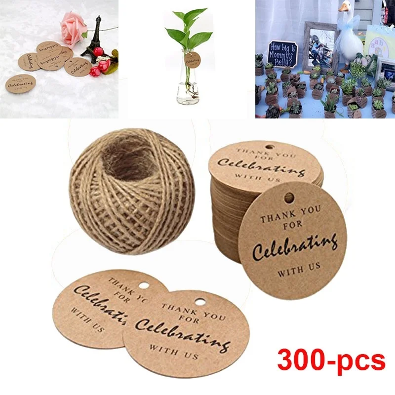 300Pcs Kraft Paper Gift Tags 1.2 inch Thank You for Celebrating with Us Tags Wedding Party Favors For DIY Crafts Garment Tags
300Pcs Kraft Paper Gift Tags 1.2 inch Thank You for Celebrating with Us Tags Wedding Party Favors For DIY Crafts Garment Tags