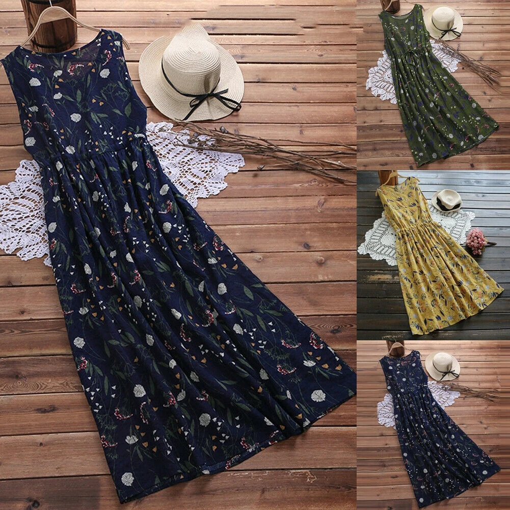 Newly Women Boho Chic Floral Print Sleeveless Waisted Holiday Long Dress Summer Evening Party Beach Loose Sundress
Newly Women Boho Chic Floral Print Sleeveless Waisted Holiday Long Dress Summer Evening Party Beach Loose Sundress