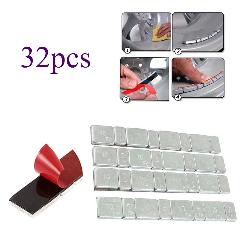 32PCS/Lot Automobile Wheel Balance Weight Car Tire Adhesive Iron Wheel Tyre Balancer Block Weight For Cars Motorbike RC Boat
32PCS/Lot Automobile Wheel Balance Weight Car Tire Adhesive Iron Wheel Tyre Balancer Block Weight For Cars Motorbike RC Boat