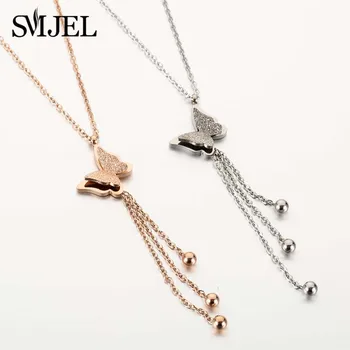 SMJEL Stainless Steel Butterfly Pendants Necklaces for Women Ladies Animal Tassel Chain Ball Charm Choker Girls Jewelry Gifts
SMJEL Stainless Steel Butterfly Pendants Necklaces for Women Ladies Animal Tassel Chain Ball Charm Choker Girls Jewelry Gifts