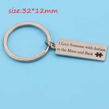 Stainless Steel Keychain Engraved I Love Someone With Autism To The Moon And Back Lovers' Couple Gift Key Ring Holder
Stainless Steel Keychain Engraved I Love Someone With Autism To The Moon And Back Lovers' Couple Gift Key Ring Holder