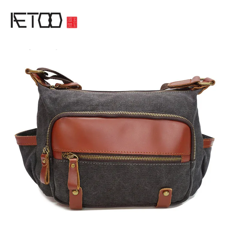 AETOO New cloth with leather shoulder bag fashion handmade messenger bag canvas bag men and women general
AETOO New cloth with leather shoulder bag fashion handmade messenger bag canvas bag men and women general