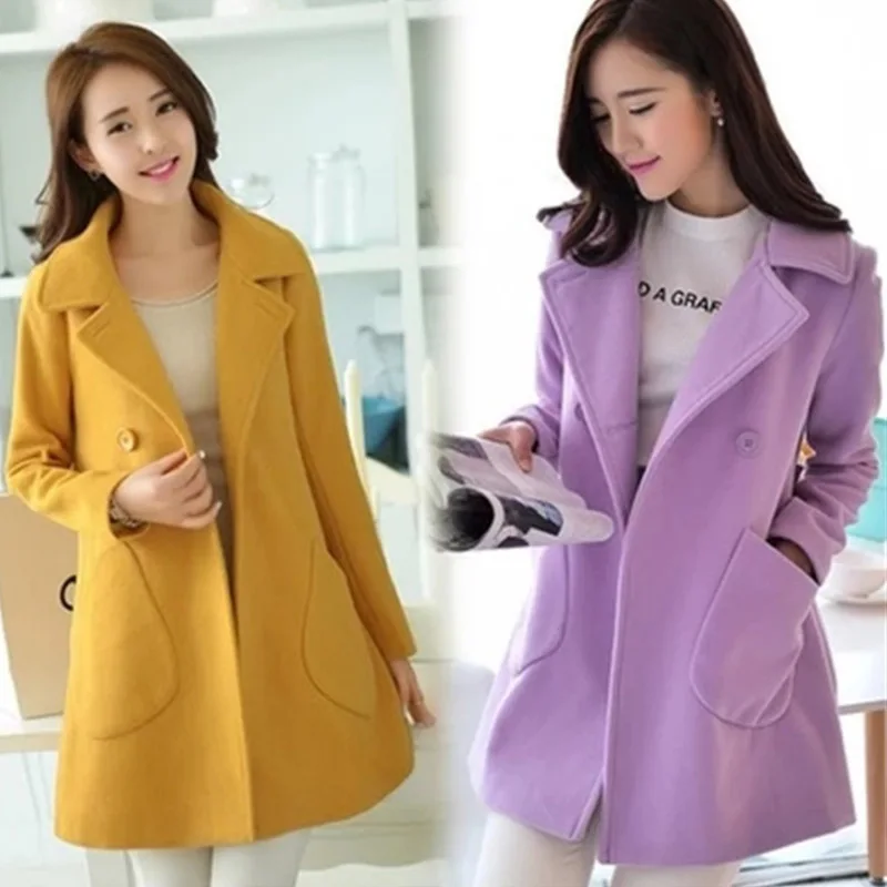 Hot Women Autumn Coat Double Breasted Wool Peacoat Turn-down Collar Female Jacket CGU 88
Hot Women Autumn Coat Double Breasted Wool Peacoat Turn-down Collar Female Jacket CGU 88