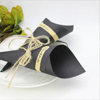 Wedding Favors Flower Cones Holder Ice Cream Style DIY Brown/Black Kraft Paper Candy Boxes gift box Party Wedding Decor 100pcs
Wedding Favors Flower Cones Holder Ice Cream Style DIY Brown/Black Kraft Paper Candy Boxes gift box Party Wedding Decor 100pcs