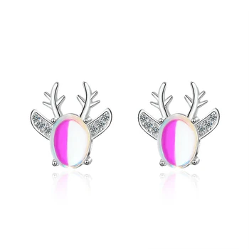 XIYANIKE 925 Sterling Silver Personality Design Jewelry Antlers Colorful Moonstone Stud Earrings Cute Milu Deer For Women 2019
XIYANIKE 925 Sterling Silver Personality Design Jewelry Antlers Colorful Moonstone Stud Earrings Cute Milu Deer For Women 2019