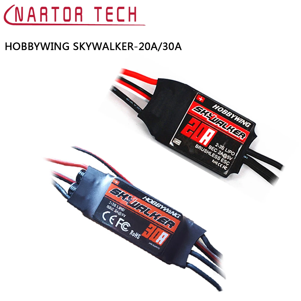 Nartor Hobbywing Skywalker 20A and 30A Brushless ESC Speed Control With UBEC For RC FPV Quadcopfor Airplanes Helicopter Drone
Nartor Hobbywing Skywalker 20A and 30A Brushless ESC Speed Control With UBEC For RC FPV Quadcopfor Airplanes Helicopter Drone