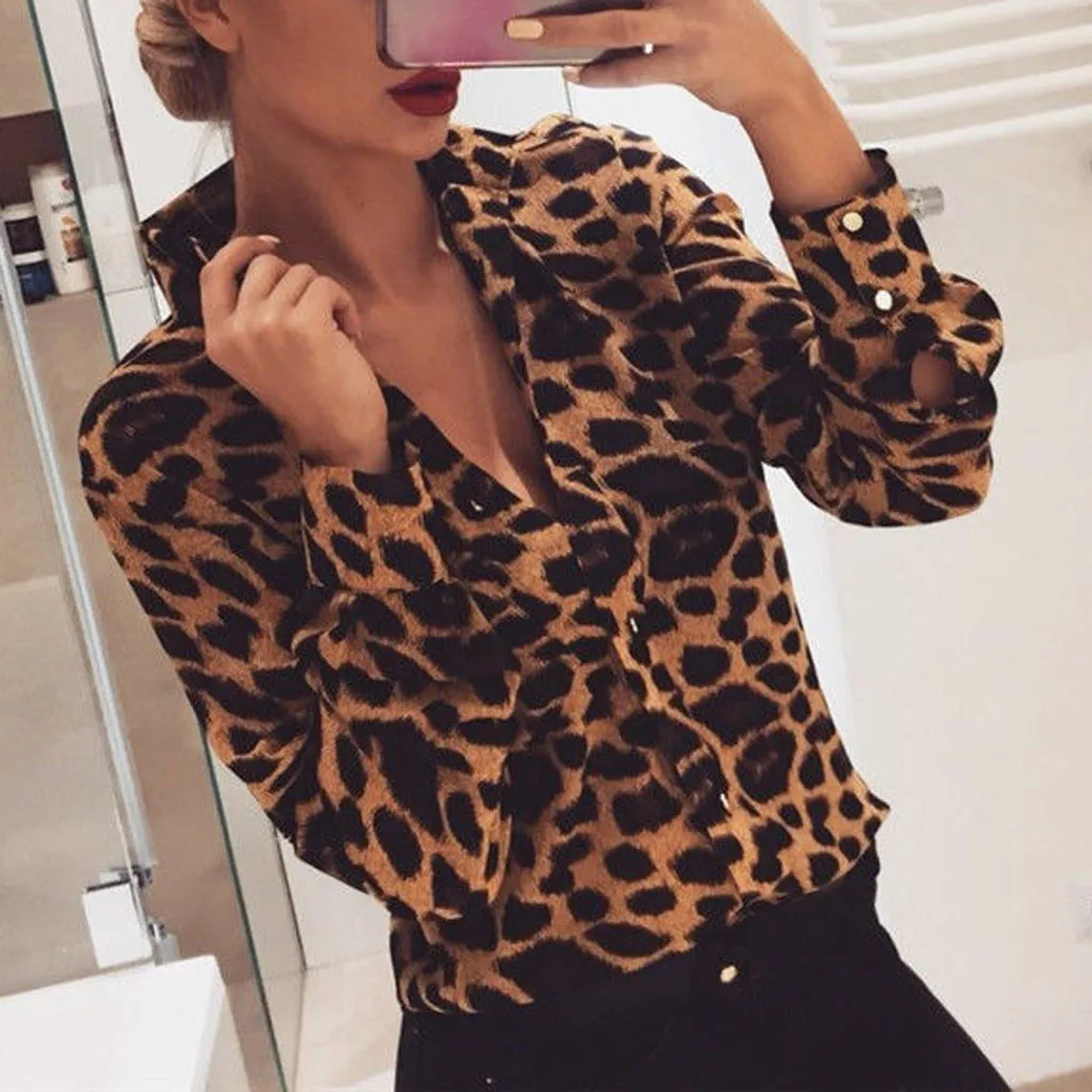 Women Blouses 2019 Spring Leopard Print Long Sleeve Blouse Shirt Casual Tops Fashion Button Blusas Femininas
Women Blouses 2019 Spring Leopard Print Long Sleeve Blouse Shirt Casual Tops Fashion Button Blusas Femininas