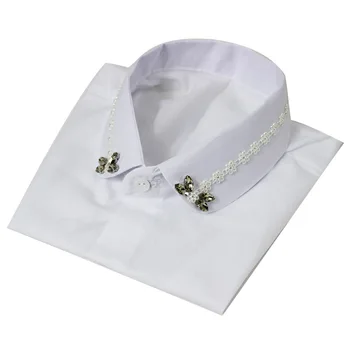 Fashion design shirt Ladies lapel pearl Spangled Pearl Starry high-grade crystal beaded Simple fashion pearl fake collar shirt
Fashion design shirt Ladies lapel pearl Spangled Pearl Starry high-grade crystal beaded Simple fashion pearl fake collar shirt
