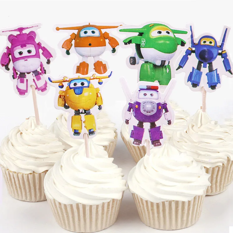 24pcs/48ps Super Wings fantastic Plane friends Cupcake topper for cake decoration baby shower birthday wedding party suppliers
24pcs/48ps Super Wings fantastic Plane friends Cupcake topper for cake decoration baby shower birthday wedding party suppliers