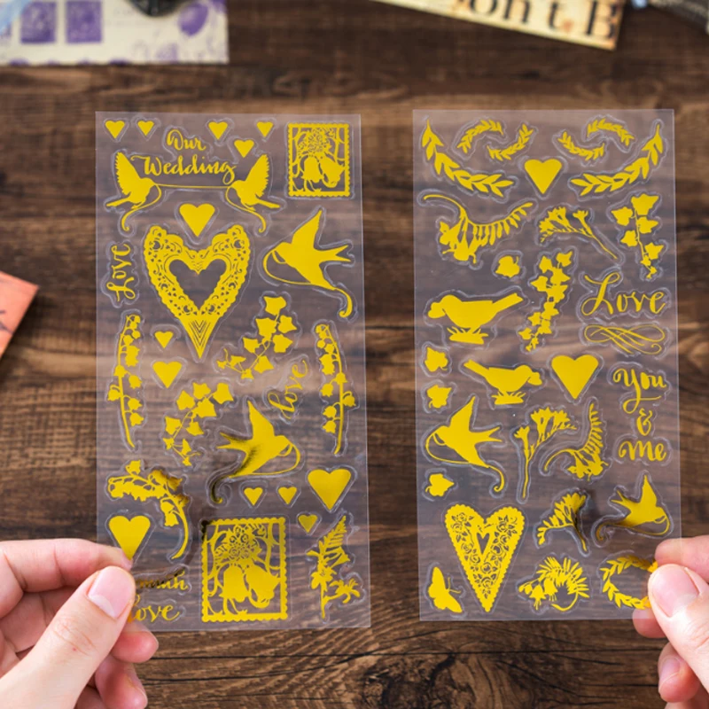6PCS/lot Good wishes bronzing pvc stickers diy hand sticker gift bag sealing kawaii decoration adhesive tape stationer Supplies
6PCS/lot Good wishes bronzing pvc stickers diy hand sticker gift bag sealing kawaii decoration adhesive tape stationer Supplies