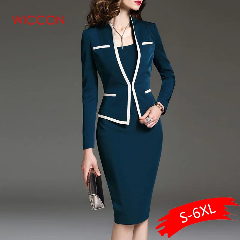Women Suits Bodycon Dress Jacket 2 Pieces Set Office Wear Jacket Dress 2019 Spring Autumn Female Dress Suits Plus Size 6XL
Women Suits Bodycon Dress Jacket 2 Pieces Set Office Wear Jacket Dress 2019 Spring Autumn Female Dress Suits Plus Size 6XL