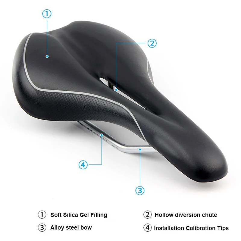 Comfortable Bike Seat for Men Padded Bicycle Saddle with Soft Cushion Mountain FI-19ING | Спорт и развлечения