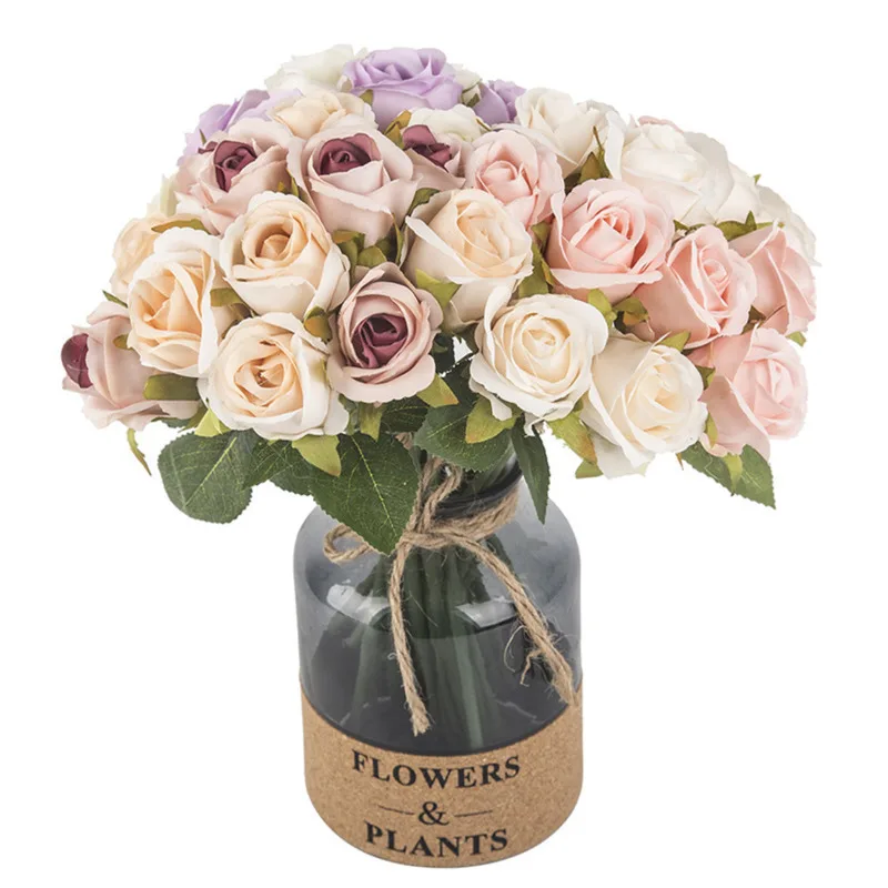 12 Heads/bunch Rose Bridal Bouquet Artificial Flower Decoration Wedding Flower Decoration Silk Roses Flower Fashion Gifts 25cm
12 Heads/bunch Rose Bridal Bouquet Artificial Flower Decoration Wedding Flower Decoration Silk Roses Flower Fashion Gifts 25cm