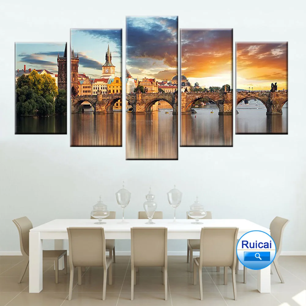 HD Print Canvas Picture 5 Pieces Prague Vltava Stone Bridge Landscape Painting Wall Art Poster Home Decoration Frame
HD Print Canvas Picture 5 Pieces Prague Vltava Stone Bridge Landscape Painting Wall Art Poster Home Decoration Frame