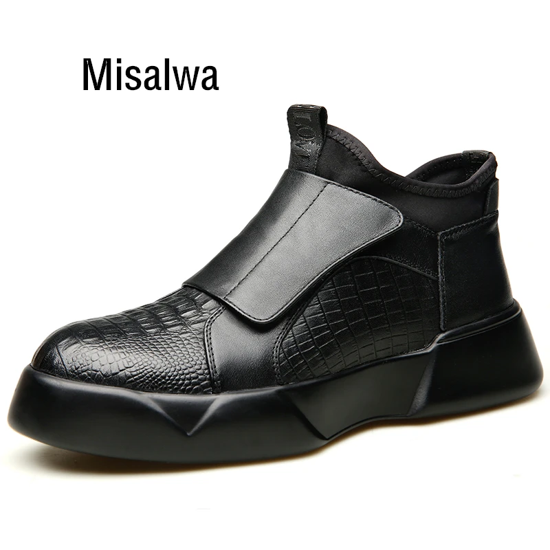 Misalwa Crocodile Pattern Boots Men 4 CM Elevator Shoes Anti-skid Young Men Fashion Sock Boots Casual Leather Sneakers 2019
Misalwa Crocodile Pattern Boots Men 4 CM Elevator Shoes Anti-skid Young Men Fashion Sock Boots Casual Leather Sneakers 2019