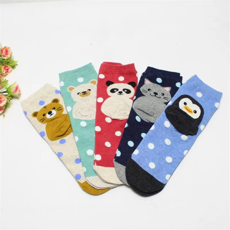Recommend !!women cartoon socks 5pairs/lot autumn-winter colorful cotton In tube socks lady and women's funny animal socks
Recommend !!women cartoon socks 5pairs/lot autumn-winter colorful cotton In tube socks lady and women's funny animal socks