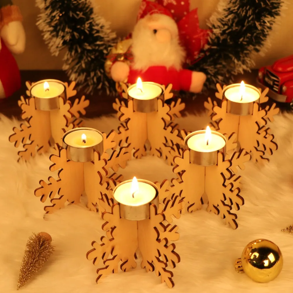 OurWarm 6pcs DIY Wooden Snowflake Candle Stand Candlestick Light Holder Lovers Christmas Party New Year Decoration 12x8cm
OurWarm 6pcs DIY Wooden Snowflake Candle Stand Candlestick Light Holder Lovers Christmas Party New Year Decoration 12x8cm
