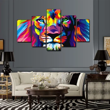 5 Pieces Colorful Lion King Oil Painting Animal Art Pictures Printed On Canvas For Home Wall Decor (No Frame)
5 Pieces Colorful Lion King Oil Painting Animal Art Pictures Printed On Canvas For Home Wall Decor (No Frame)