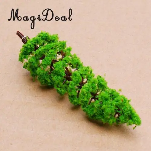 10Pcs/Pack Model Fir Tree Train Track Park Garden Yard Plastic Trunks Set Green Scenery Landscape HO N