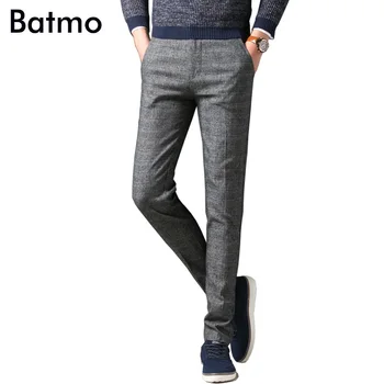 BATMO 2018 new arrival autumn high quality smart casual plaid slim gray pants men ,men's pencil pants,skinny trousers M10
BATMO 2018 new arrival autumn high quality smart casual plaid slim gray pants men ,men's pencil pants,skinny trousers M10