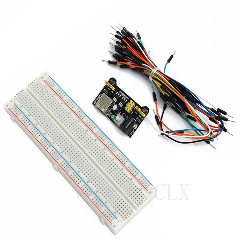 MB102 Breadboard power module+MB-102 830 points Solderless Prototype Bread board kit +65 Flexible jumper wires
MB102 Breadboard power module+MB-102 830 points Solderless Prototype Bread board kit +65 Flexible jumper wires