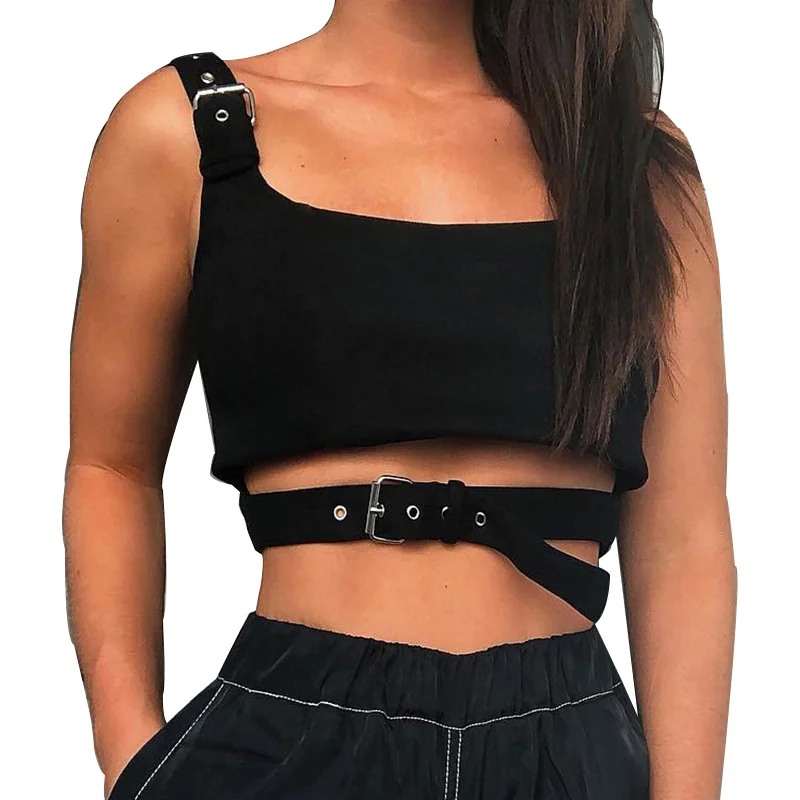 Women Sexy Black Hollow Out Buckle Tank Top Autumn Streetwear Cropped Tank Tops 2019 Summer Fashion Feminino Backless Crop Top
Women Sexy Black Hollow Out Buckle Tank Top Autumn Streetwear Cropped Tank Tops 2019 Summer Fashion Feminino Backless Crop Top