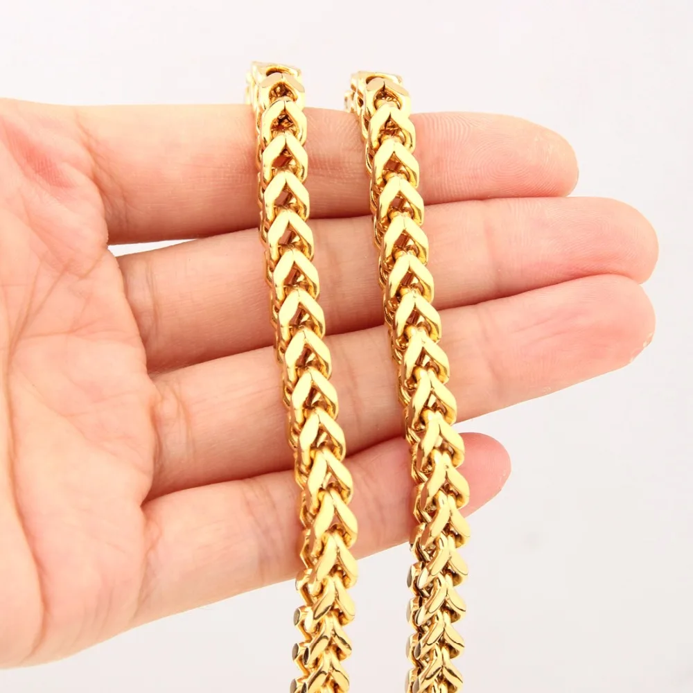 6MM New Sale Trendy 316L Stainless Steel Charming Gold Color Lobster Buckle Figaro Wheat Link Chain Men's Women's Necklace 23.6"
6MM New Sale Trendy 316L Stainless Steel Charming Gold Color Lobster Buckle Figaro Wheat Link Chain Men's Women's Necklace 23.6"