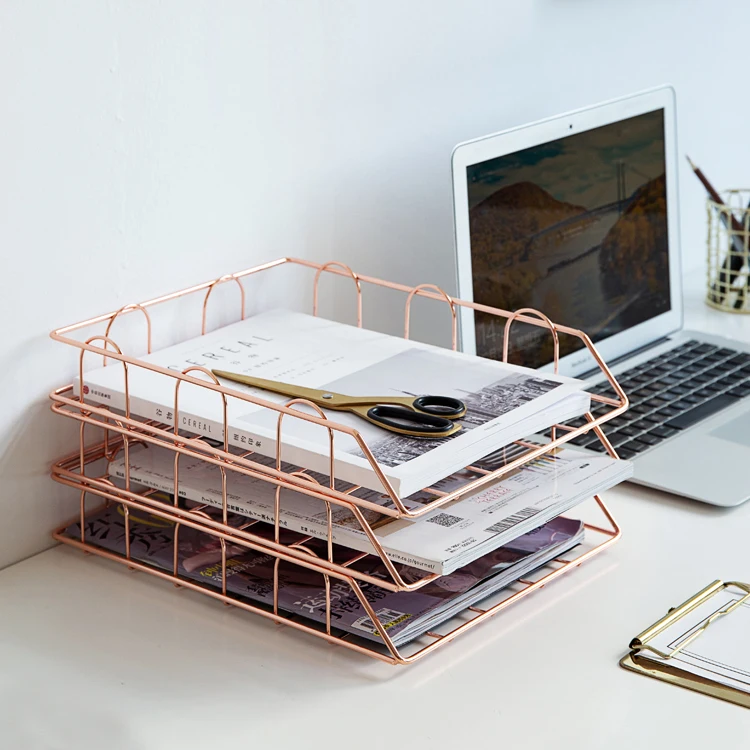 Nordic style Rose Gold Iron Art Storage Rack Office Desktop Storage Basket Magazine Racks Home Organizer For Document Sundries
Nordic style Rose Gold Iron Art Storage Rack Office Desktop Storage Basket Magazine Racks Home Organizer For Document Sundries
