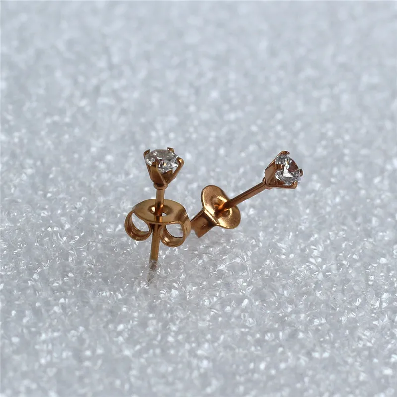 Titanium AAA 3mm Round Clean Zircon Stud Earrings 316l Stainless Steel Rose Gold-color Plating Ears Jewelry Allergy Free
Titanium AAA 3mm Round Clean Zircon Stud Earrings 316l Stainless Steel Rose Gold-color Plating Ears Jewelry Allergy Free