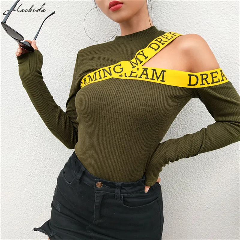 Macheda Casual Spring Autumn T shirt Women Slim O-Neck Off Shoulder Long Sleeve Tops Fashion Streetwear T-shirt 2019 New Arrival
Macheda Casual Spring Autumn T shirt Women Slim O-Neck Off Shoulder Long Sleeve Tops Fashion Streetwear T-shirt 2019 New Arrival