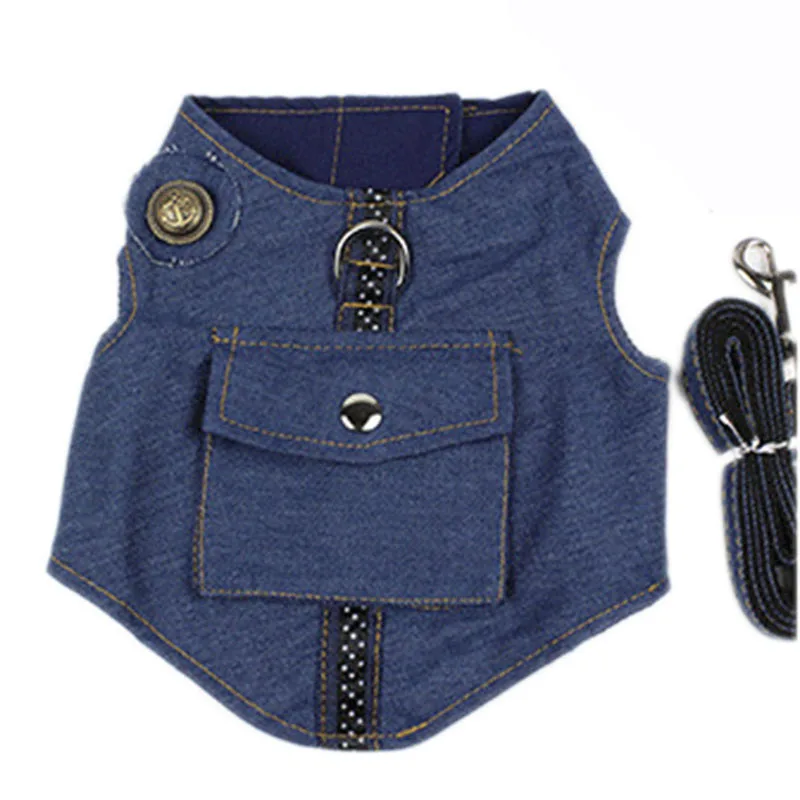 Small Dog Cat Jeans Jacket Harness Adjustable No Pull Pet Denim Vest Harness with Matching Leads Leash Set Small Medium Large
Small Dog Cat Jeans Jacket Harness Adjustable No Pull Pet Denim Vest Harness with Matching Leads Leash Set Small Medium Large