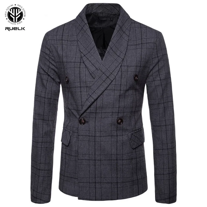 RUELK 2018 Men's New Autumn Plaid Double Breasted Suit Business Gentleman Casual Dress Single West Vintage Long Sleeve Tops
RUELK 2018 Men's New Autumn Plaid Double Breasted Suit Business Gentleman Casual Dress Single West Vintage Long Sleeve Tops