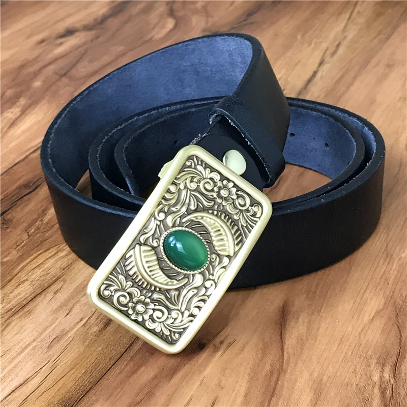 Chinese Style Craved Brass Belt Buckles Arabesque Belt Buckle (16)