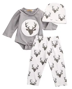 2016 Baby 3pcs Set!!Newborn Infant Baby Boys Girls Cotton Long Sleeve Deer Romper+Long Deer Print Pants +Hat 0-18M
2016 Baby 3pcs Set!!Newborn Infant Baby Boys Girls Cotton Long Sleeve Deer Romper+Long Deer Print Pants +Hat 0-18M