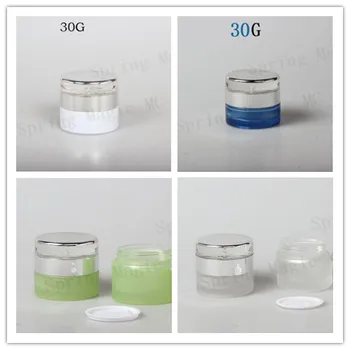 50PCS High-Quality 30G Blue/Green/Frosted/Pearl White Glass Cream Jars With Acrylic Silver Lid Cosmetic Packaging Glass Bottles
50PCS High-Quality 30G Blue/Green/Frosted/Pearl White Glass Cream Jars With Acrylic Silver Lid Cosmetic Packaging Glass Bottles