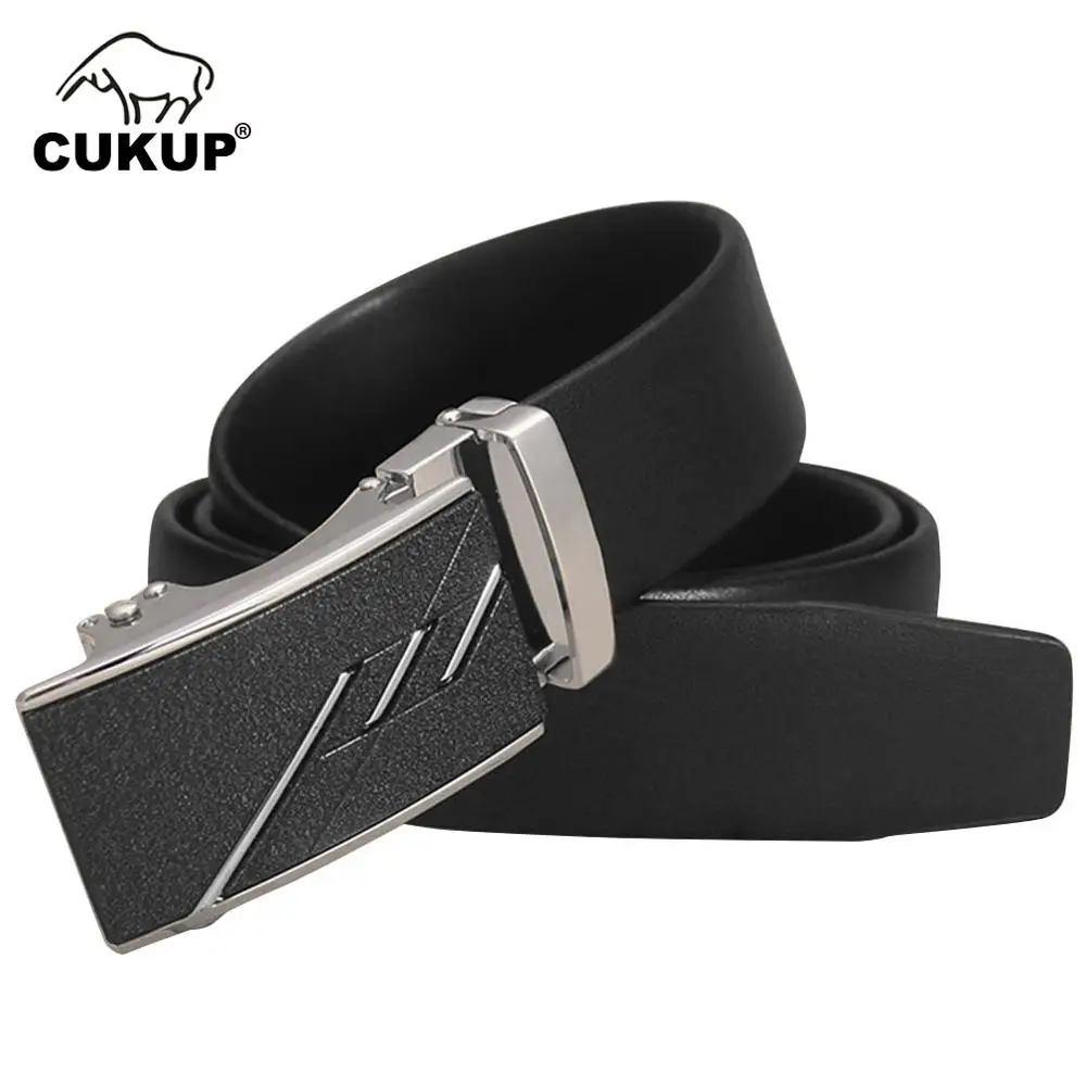 

CUKUP Formal Design Quality Smooth Genuine Leather Belts Fashion Automatic Buckle Belt for Men Waistbands Accessories ZDCK256