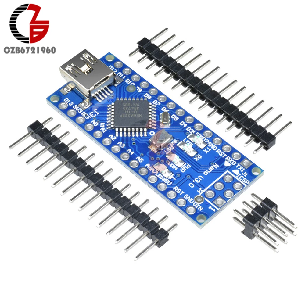 Mini USB Nano 3.0 Atmega328P-AU Atmega328 Microcontroller for Arduino FT232 5V 16M Board Module with Pins
Mini USB Nano 3.0 Atmega328P-AU Atmega328 Microcontroller for Arduino FT232 5V 16M Board Module with Pins