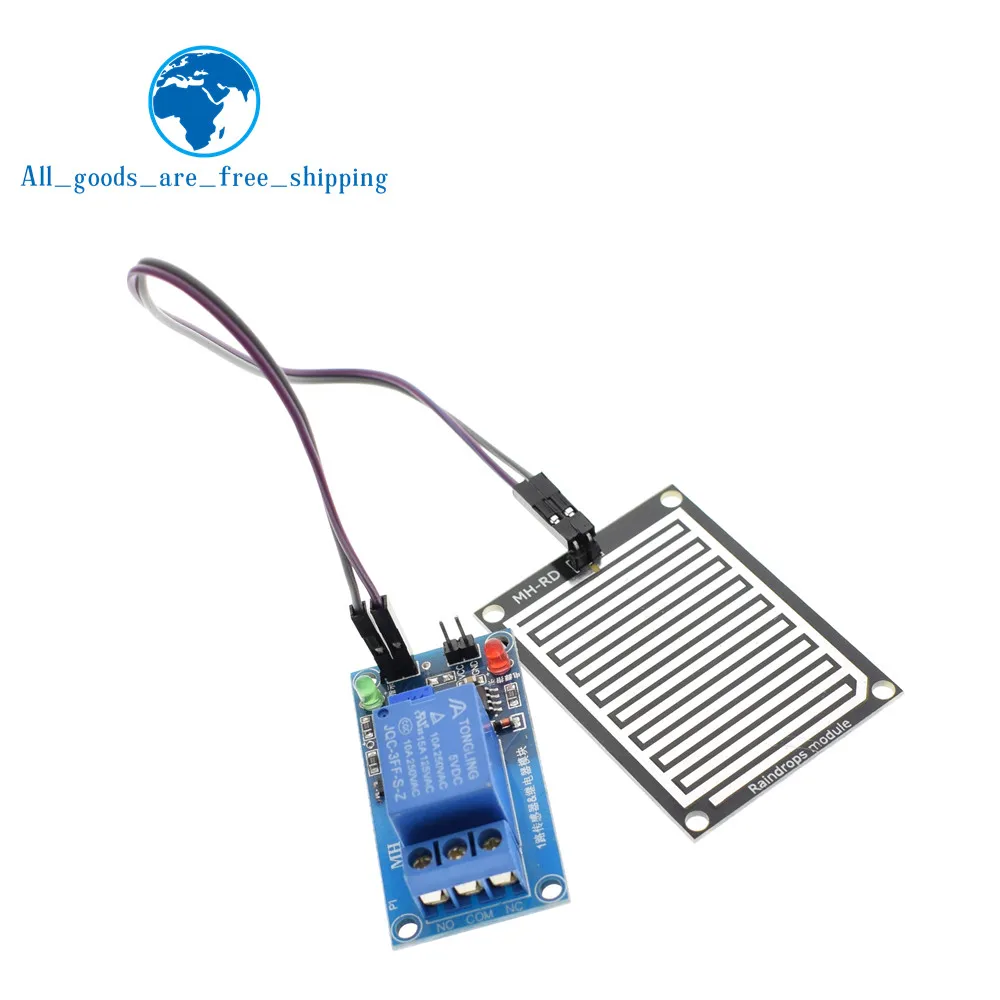 TZT Rain water sensor module + DC 5V 12V Relay Control Module Rain Sensor Water Raindrops Detection Module for Arduino robot kit
TZT Rain water sensor module + DC 5V 12V Relay Control Module Rain Sensor Water Raindrops Detection Module for Arduino robot kit
