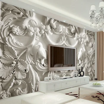European Style 3D Relief Flower Murals Wallpaper For Living Room Sofa Background Decor Wall Cloth Waterproof Wall Covering 3 d
European Style 3D Relief Flower Murals Wallpaper For Living Room Sofa Background Decor Wall Cloth Waterproof Wall Covering 3 d
