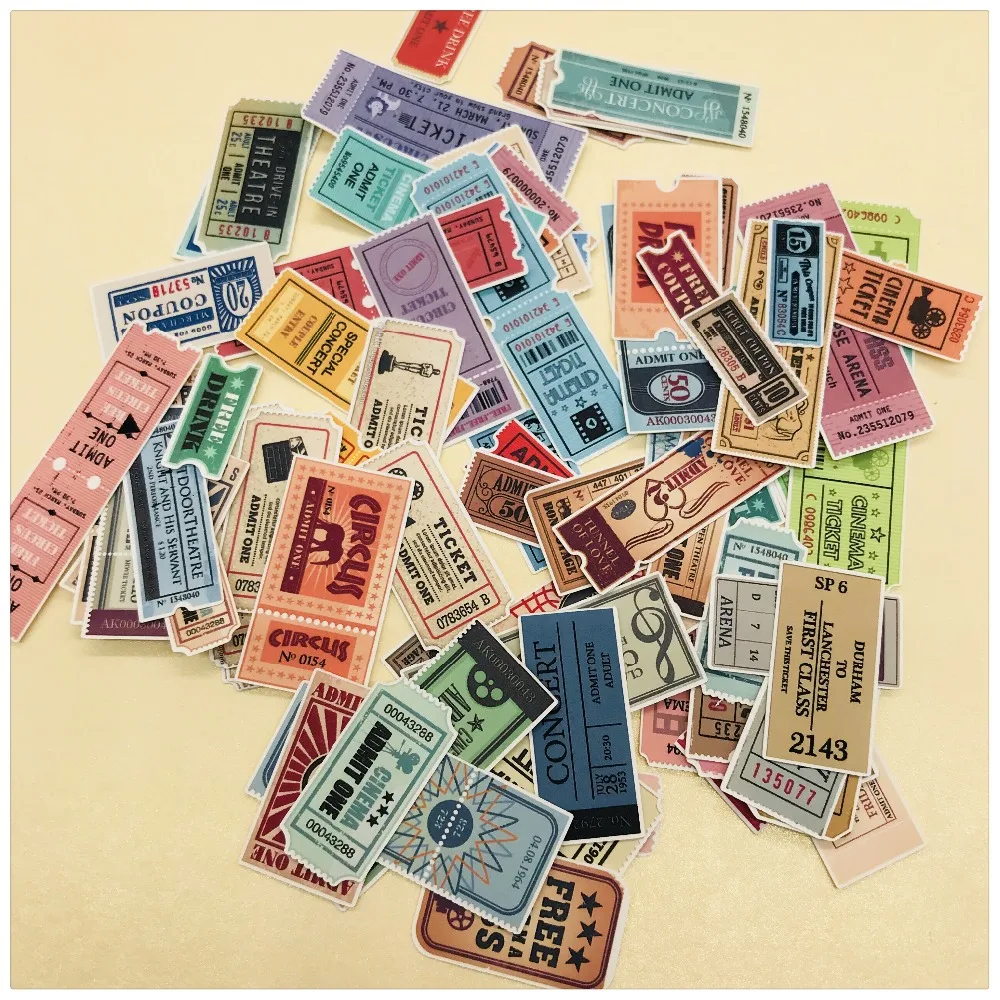 78Pcs Ticket Bill Stickers Children DIY Scrapbooking Album Journal Crafts Decorative Vintage Stickers Package DIY Photo Albums
78Pcs Ticket Bill Stickers Children DIY Scrapbooking Album Journal Crafts Decorative Vintage Stickers Package DIY Photo Albums