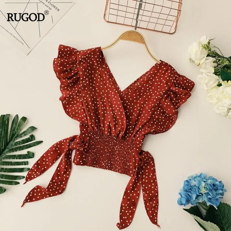 RUGOD 2019 V Neck Dot Print Women Blouses Sleeveless Elegant Boho Chic Style Summer Tops and Blouses Modis Blusas Mujer
RUGOD 2019 V Neck Dot Print Women Blouses Sleeveless Elegant Boho Chic Style Summer Tops and Blouses Modis Blusas Mujer