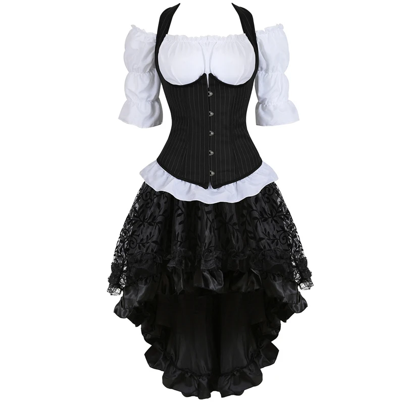 corset dress burlesque skirt straps top vest stripe bustier corsets pirate lingerie plus size black three-piece sexy cosplay
corset dress burlesque skirt straps top vest stripe bustier corsets pirate lingerie plus size black three-piece sexy cosplay