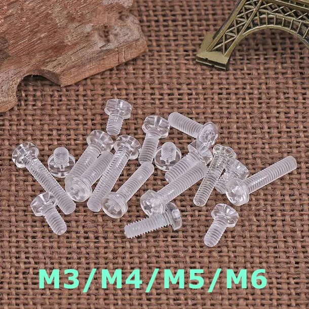 100pcs M3 M4 M5 M6 Plastic Round Head Transparent Aleck PC Screw Nylon Phillips Machine Screw Bolts L=3/4/5/6/8/10/12/15/20mm
100pcs M3 M4 M5 M6 Plastic Round Head Transparent Aleck PC Screw Nylon Phillips Machine Screw Bolts L=3/4/5/6/8/10/12/15/20mm