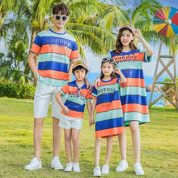 Summer Mommy and Me Family Matching Mother Daughter Dresses Shirts Striped Twinning Baby Sister Brother Matching Clothes
Summer Mommy and Me Family Matching Mother Daughter Dresses Shirts Striped Twinning Baby Sister Brother Matching Clothes