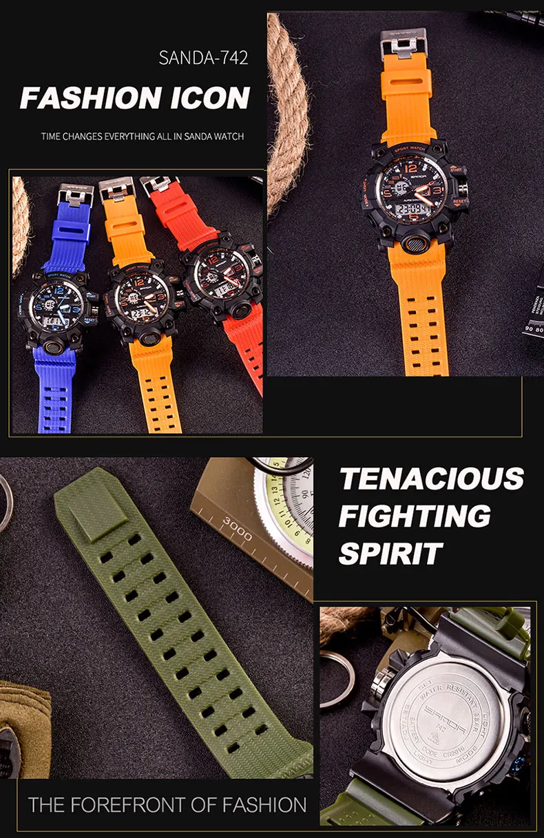 Relogio Masculino SANDA Luxury Brand G Chronograph Men's Military Sports Watch 25 Relogio Masculino SANDA Luxury Brand G Chronograph Men's Military Sports Watch 12