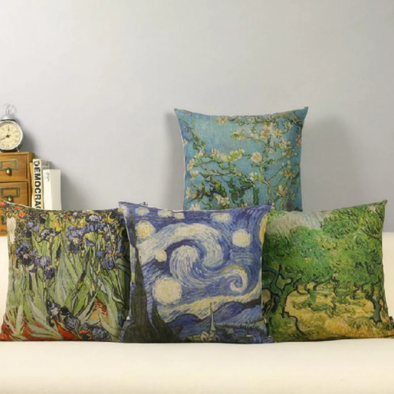 Cotton Linen Van Gogh's works View Cushion Cover Print Throw Pillow Car Seat 45*45cm Square Pillowcase Home Garden Decoration
Cotton Linen Van Gogh's works View Cushion Cover Print Throw Pillow Car Seat 45*45cm Square Pillowcase Home Garden Decoration